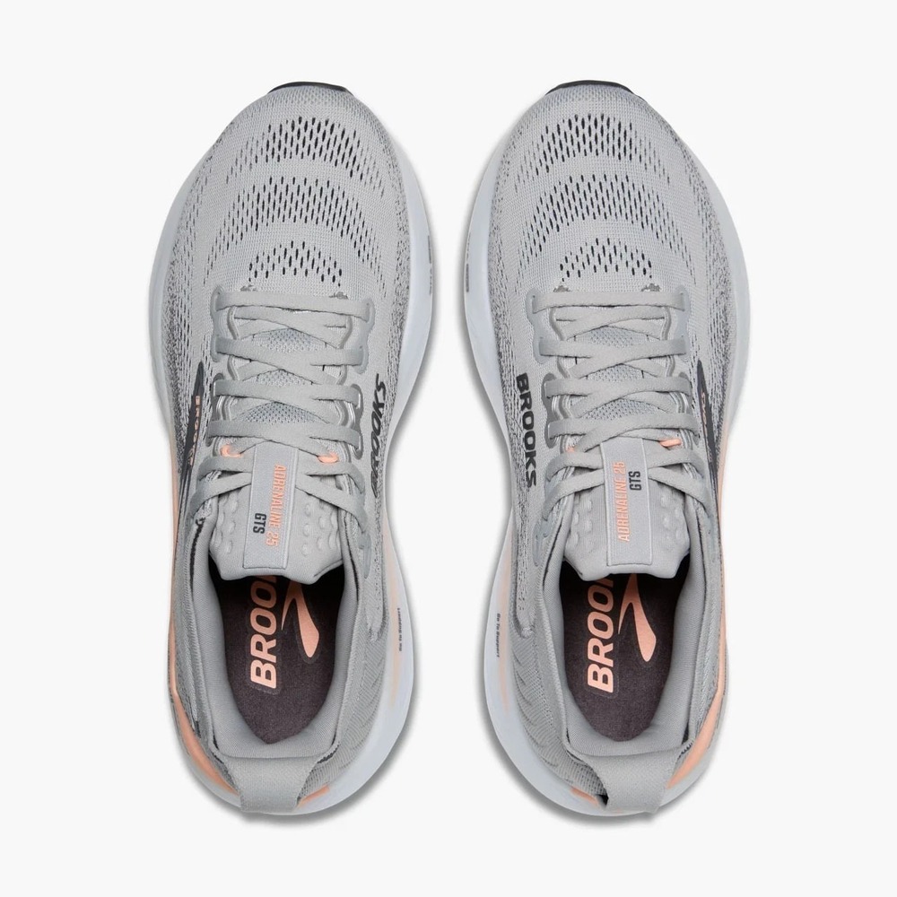 Brooks Adrenaline GTS 25 Women's Sz 8 Running Shoes Primer Grey/Blackened Pearl - Picture 5 of 7